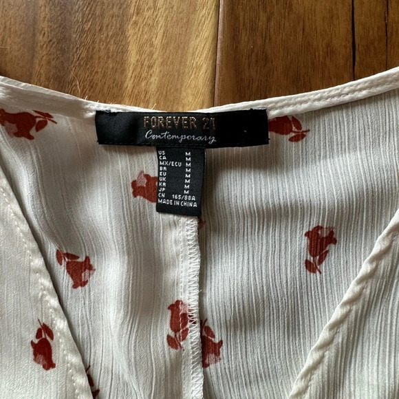 Forever 21 Cropped Oversized Blouse size Medium - Picture 2 of 2